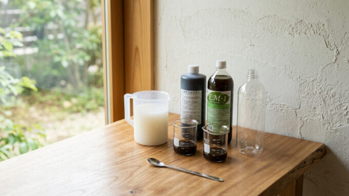 米のとぎ汁発酵液を作る材料